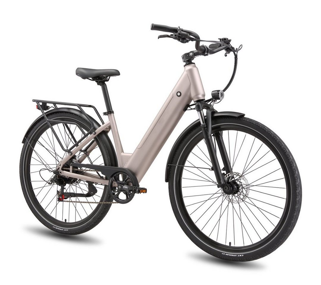 Maxtron E-Bike ATB Maxtron Lira 28" City-E-Bike, 7 Gang Shimano, Kettenschaltung, Heckmotor, 720 Wh, (mit integr. Akku), Elektrofahrrad für Alltag und Einkauf Bild 2