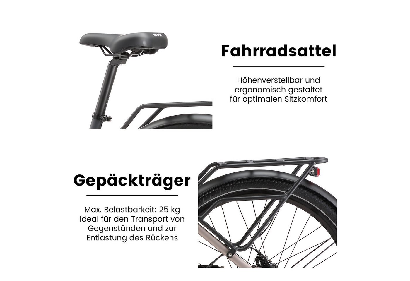 Maxtron E-Bike ATB Maxtron Lira 28" City-E-Bike, 7 Gang Shimano, Kettenschaltung, Heckmotor, 720 Wh, (mit integr. Akku), Elektrofahrrad für Alltag und Einkauf Bild 5