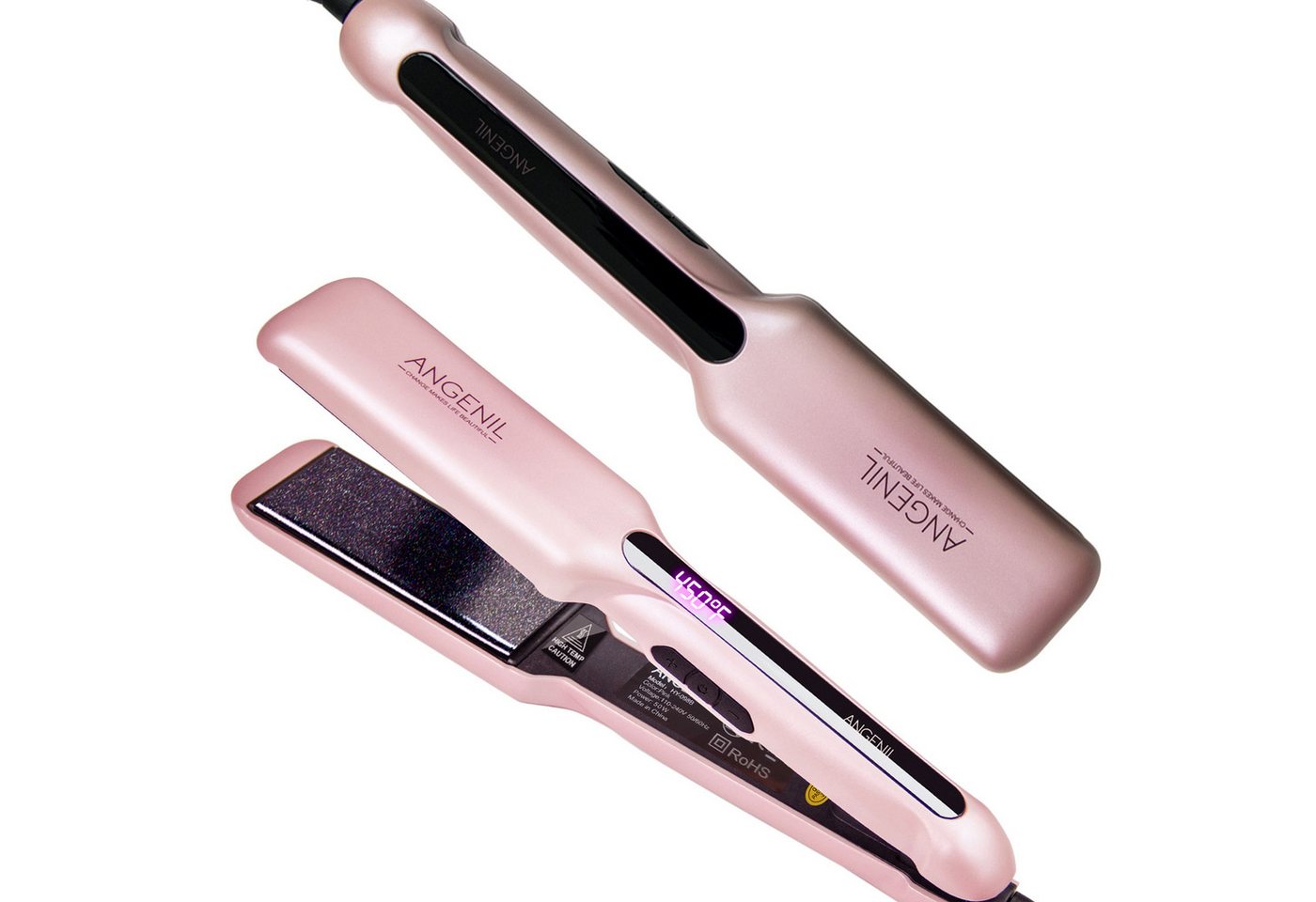 ANGENIL Glätteisen für Locken und Glätten, Haarglätter und Lockenstab 2 in 1, Haar Glätteisen Keramik Ionen Technologie, Glatteisen 1.6" Breite Platten, Hair Iron Straightener Glatte Haare Bild 3