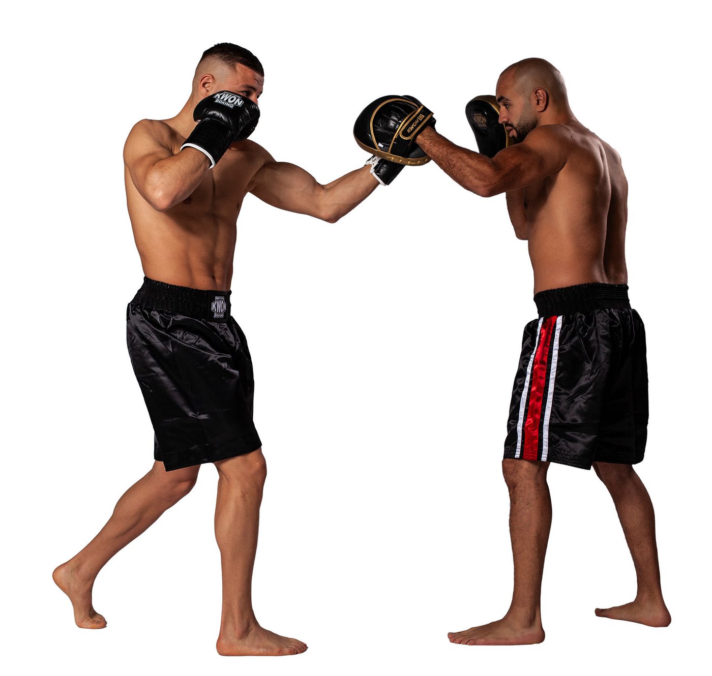 KWON Pratze Profi Coaching Mitt Ultimate Handpratzen Schlagkissen Schlagpolster, schwarz/gold, für hartes Training, mit Klettverschluss Bild 3