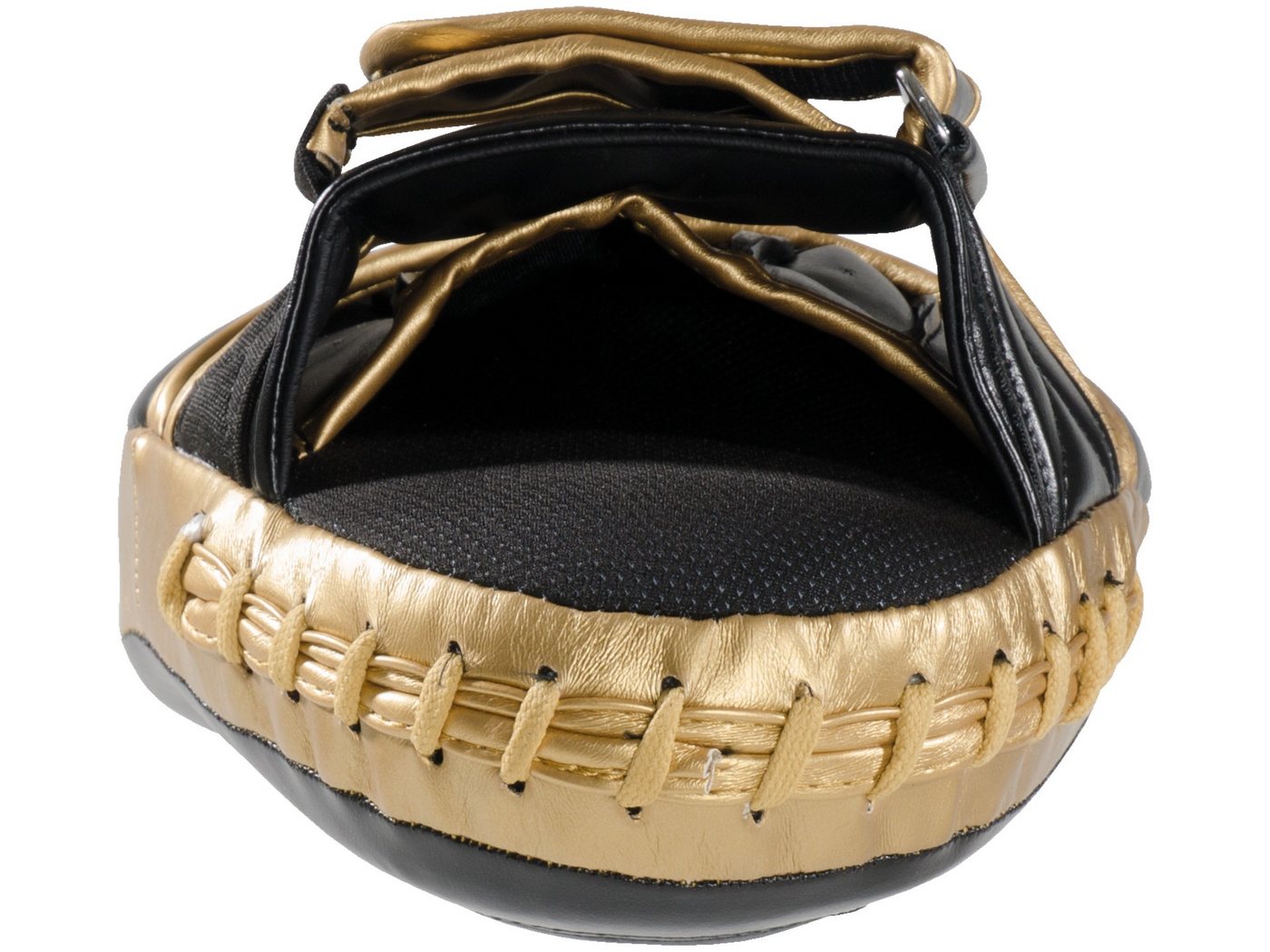 KWON Pratze Profi Coaching Mitt Ultimate Handpratzen Schlagkissen Schlagpolster, schwarz/gold, für hartes Training, mit Klettverschluss Bild 5