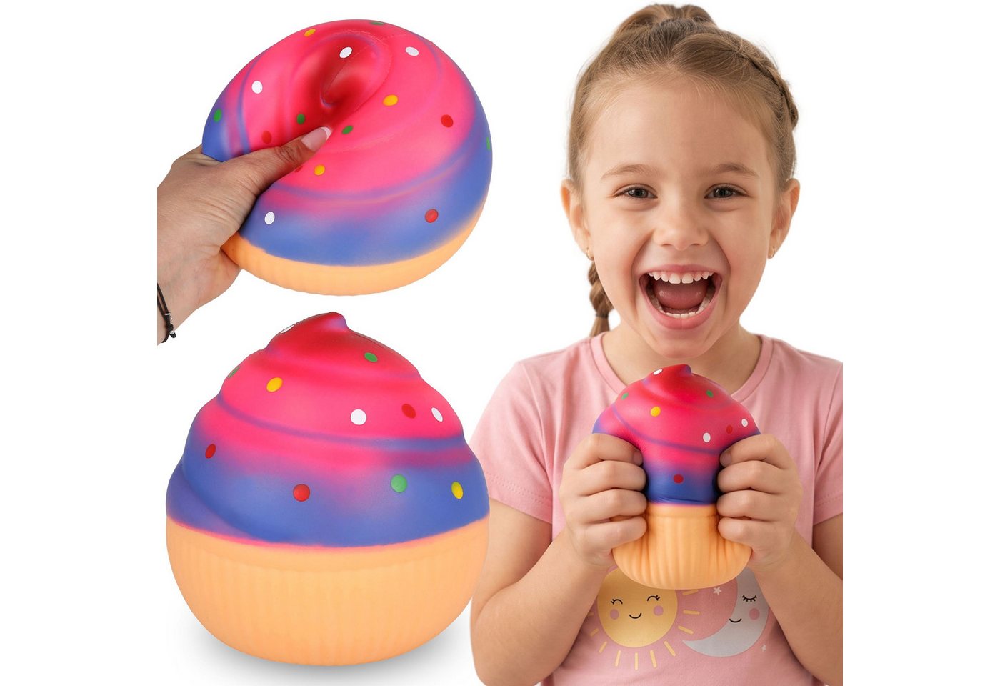 Sarcia.eu Anti-Stress-Ball GROß! Anti-Stress-Knautschball CUPCAKE, SQUISHY Muffin XXL Bild 2