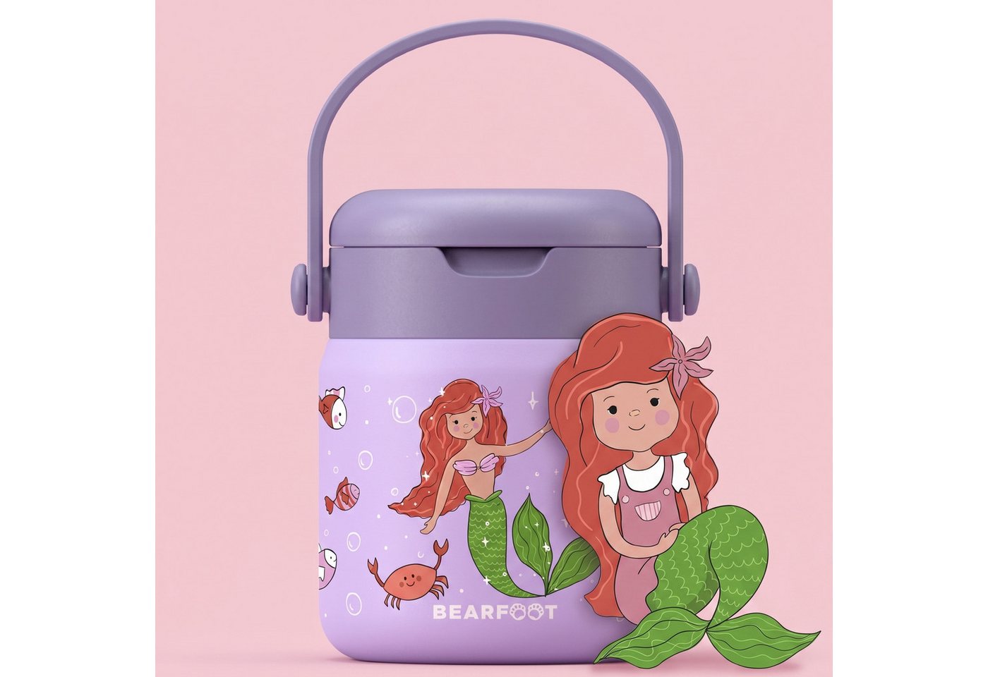 BEARFOOT Trinkflasche Thermobehälter Kinder Edelstahl - Meerjungfrau lila, Thermobehälter, auslaufsicher, Edelstahl, Food jar, BPA-frei Bild 5