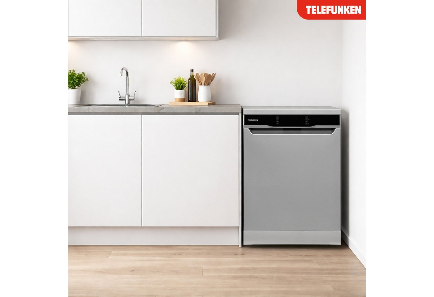 Telefunken Standgeschirrspüler GFS6014AI, 9 l, 14 Maßgedecke, Sp ülmaschine freistehend 60 cm, 14 Gedecke, Unterbaufähig, EEK A Bild 3