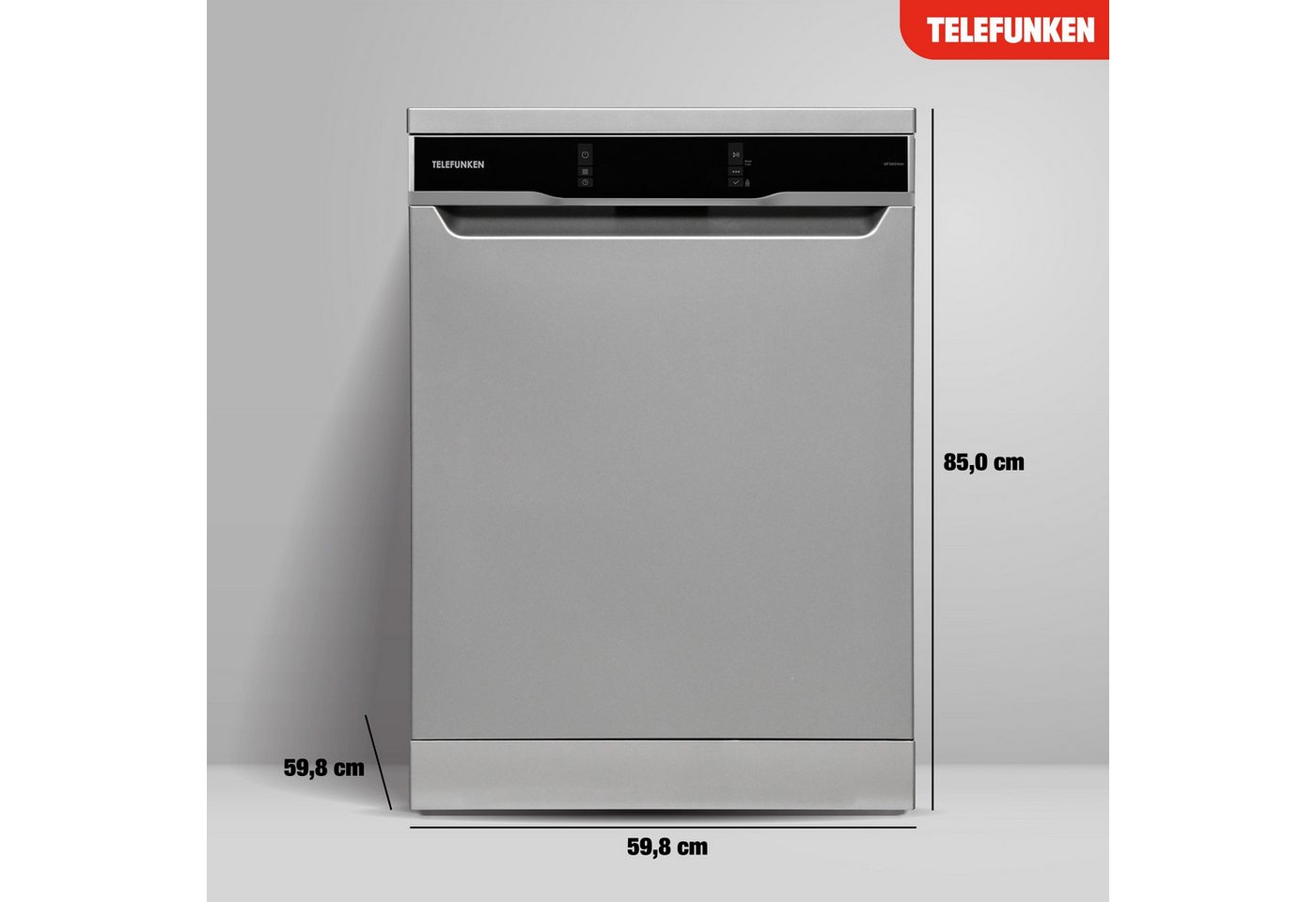 Telefunken Standgeschirrspüler GFS6014AI, 9 l, 14 Maßgedecke, Spülmaschine freistehend 60 cm, 14 Gedecke, Unterbaufähig, EEK A Bild 4