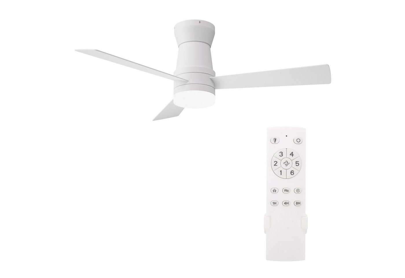 Furnishings Home Deckenventilator Ventilatorleuchte Deckenlampe mit Fernbedienung Leiser, 6 Stufen, 132 cm Durchmesser, DC Motor, Dimmbare LED, Sommer/Winterfunktion Bild 3