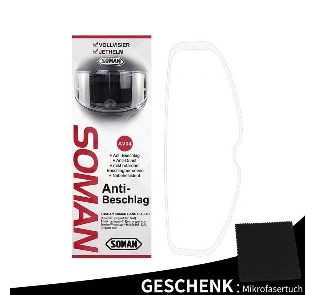 GarveeMore Motorradhelm Anti‑Beschlag‑Folie 26,5×9,8 cm für Motorradhelm‑Visier, optisch klar, zuschneidbar für die meisten Helme, Anti‑Beschlag Folie Motorradhelm Bild 5