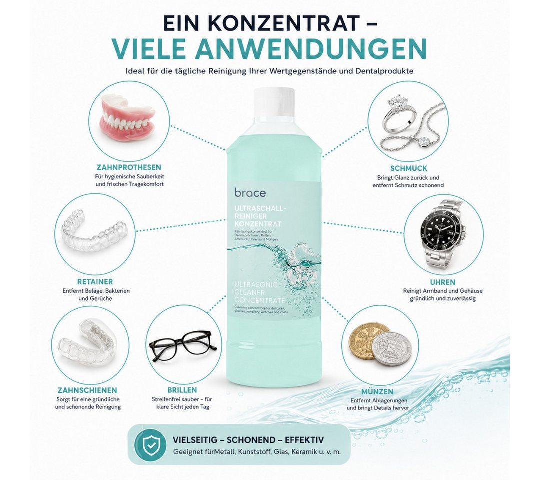 Brace Dental Ultraschallreiniger Brace 1L Ultraschallreiniger Konzentrat Bild 3
