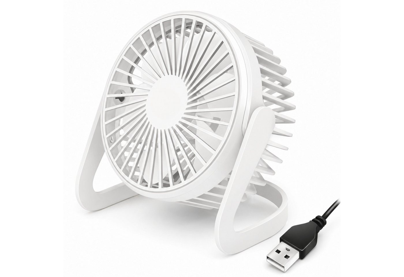 StellarLuma Tischventilator Ventilator USB-Tischventilator Schreibtisch USB Mobil Mini Leise Weiß, Mini USB Tischventilator. leise & mobil. Perfekt für Büro & HomeOffice Bild 5
