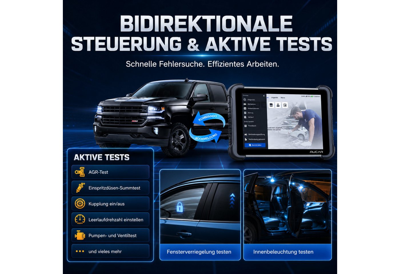 MUCAR Kfz-Diagnosegerät Profi OBD2 Diagnosegerät J2534 ECU-Codierung 35+ Servicefunktionen, Komplett-Set, Profi-Set, Vollsystemdiagnose, J2534 Pass-Thru, ECU-Codierung Bild 3