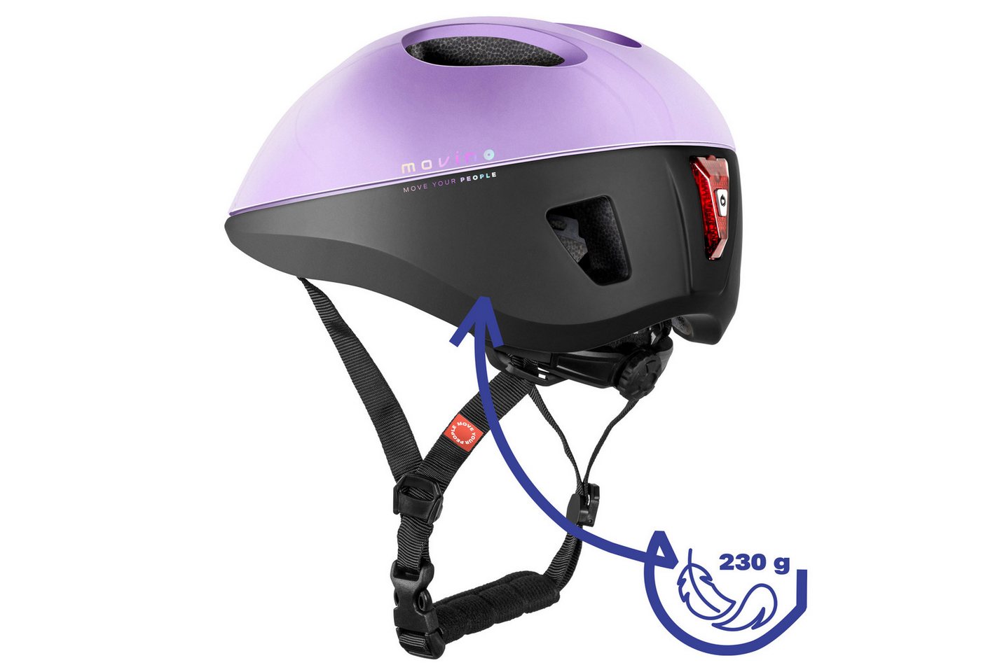 Movino Allroundhelm Leichter Helm ECLIPSE In-Mold LED Fahrrad Inliner Scooter Bild 2