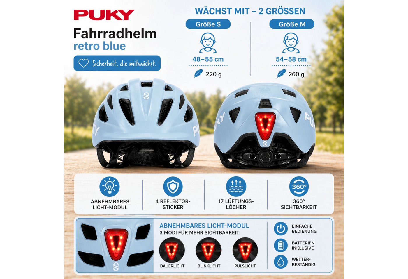 Kinderhaus Blaubaer Kinderhelm Fahrradhelm retro blue TOP Bild 4