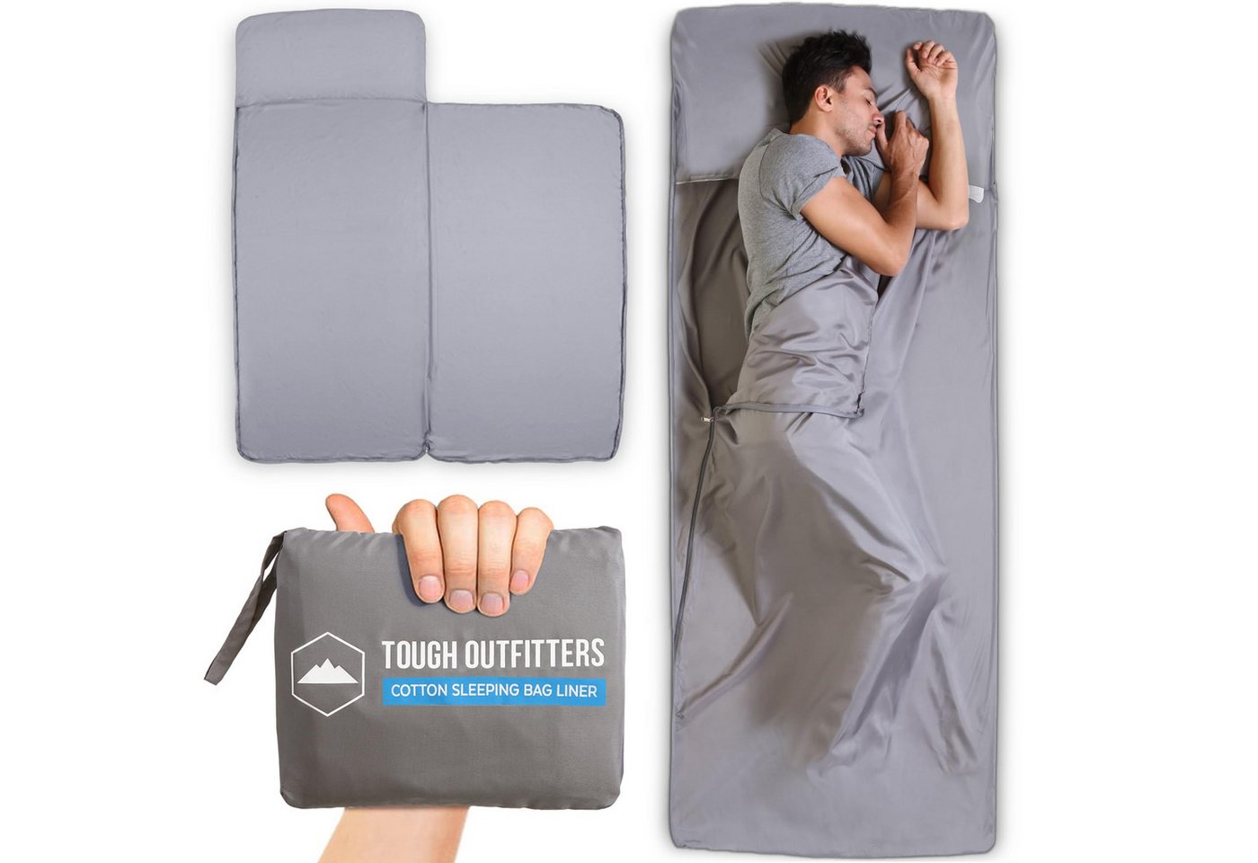 Tough Outfitters Schlafsackinlett Tough Outfitters Schlafsack-Inlett Reiselaken 1 Person 94x216 cm Bild 2