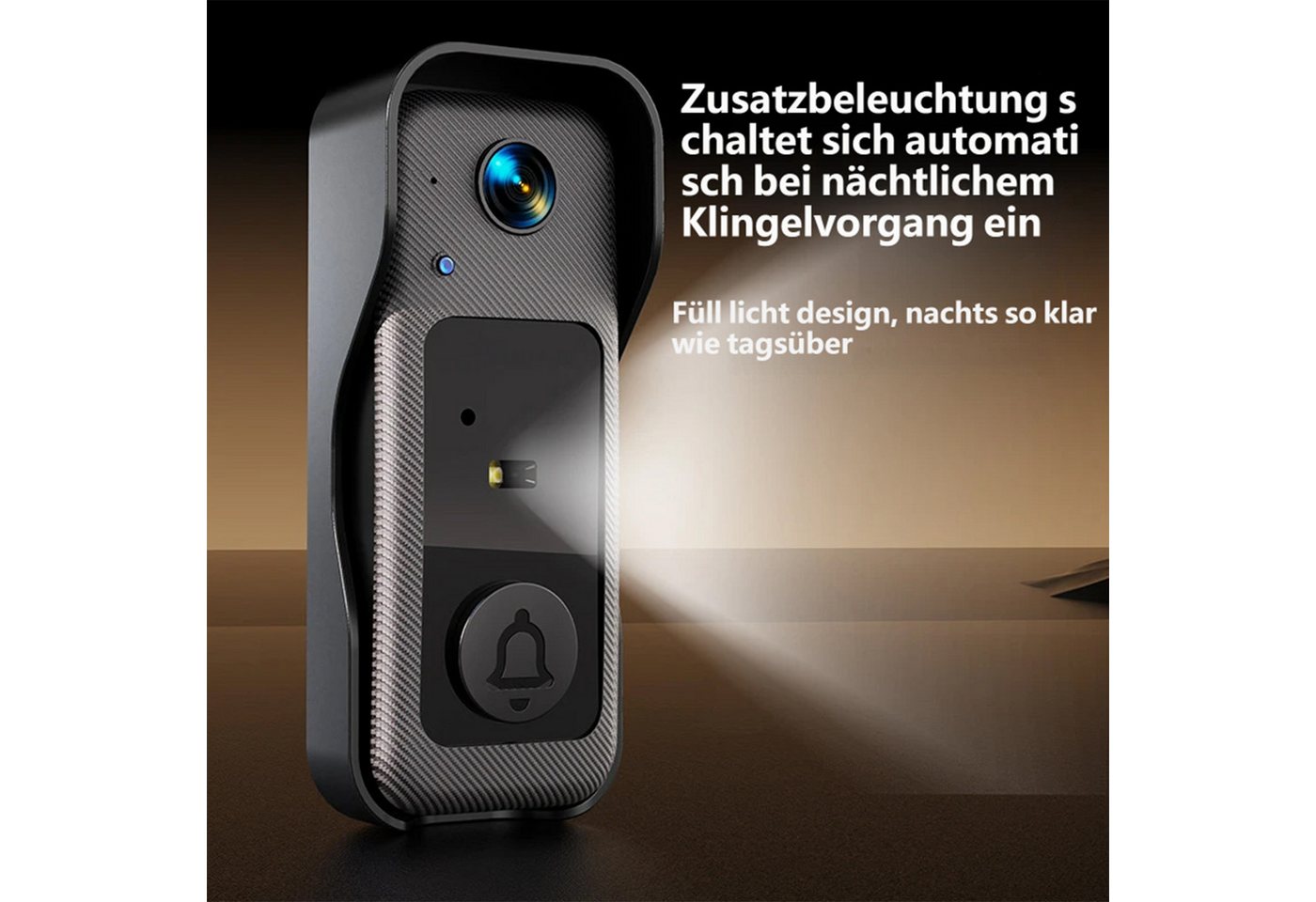 KINSI Video-Türsprechanlage Intelligente Video-Türklingel mit 4,3-Zoll-Innenmonitor (Komplettset aus Außenklingel + Innenmonitor, Nachtsicht,130° Weitwinkel,bidirektionaler Audiokommunikation)