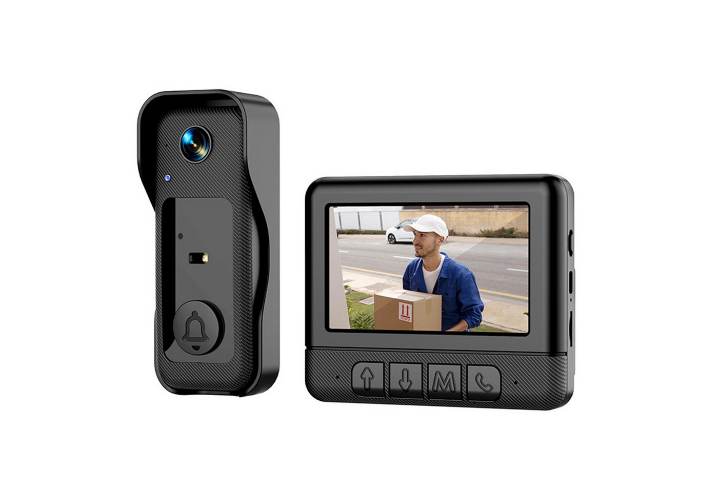 KINSI Video-Türsprechanlage Intelligente Video-Türklingel mit 4,3-Zoll-Innenmonitor (Komplettset aus Außenklingel + Innenmonitor, Nachtsicht,130° Weitwinkel,bidirektionaler Audiokommunikation) Bild 5