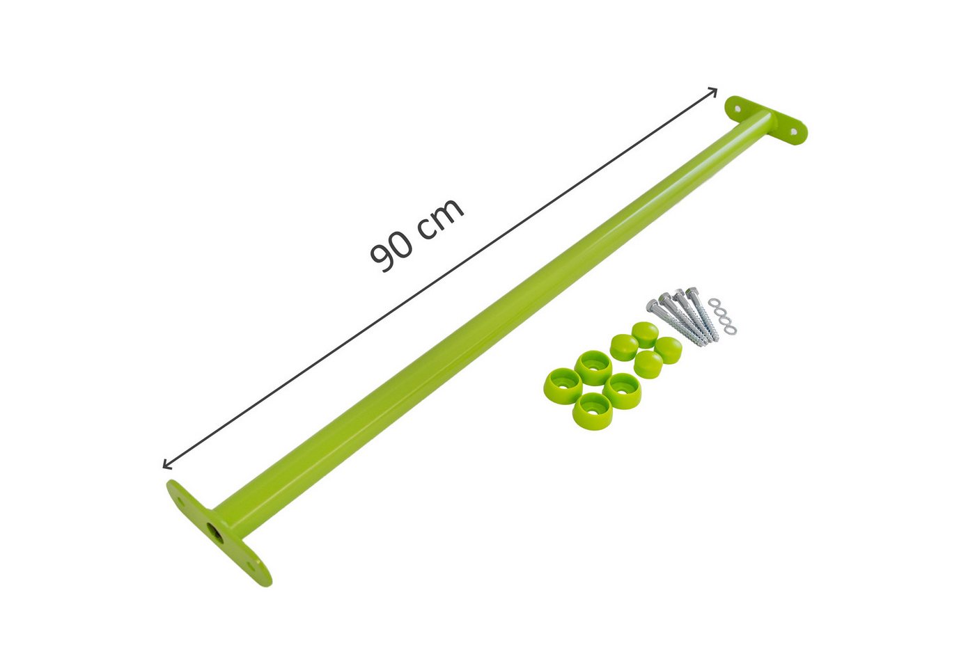 ROG-Gardenline Turnreck Reckstange Metall stabile Turnstange inklusive Montagematerial, (apfelgrün / lime, 90 cm)