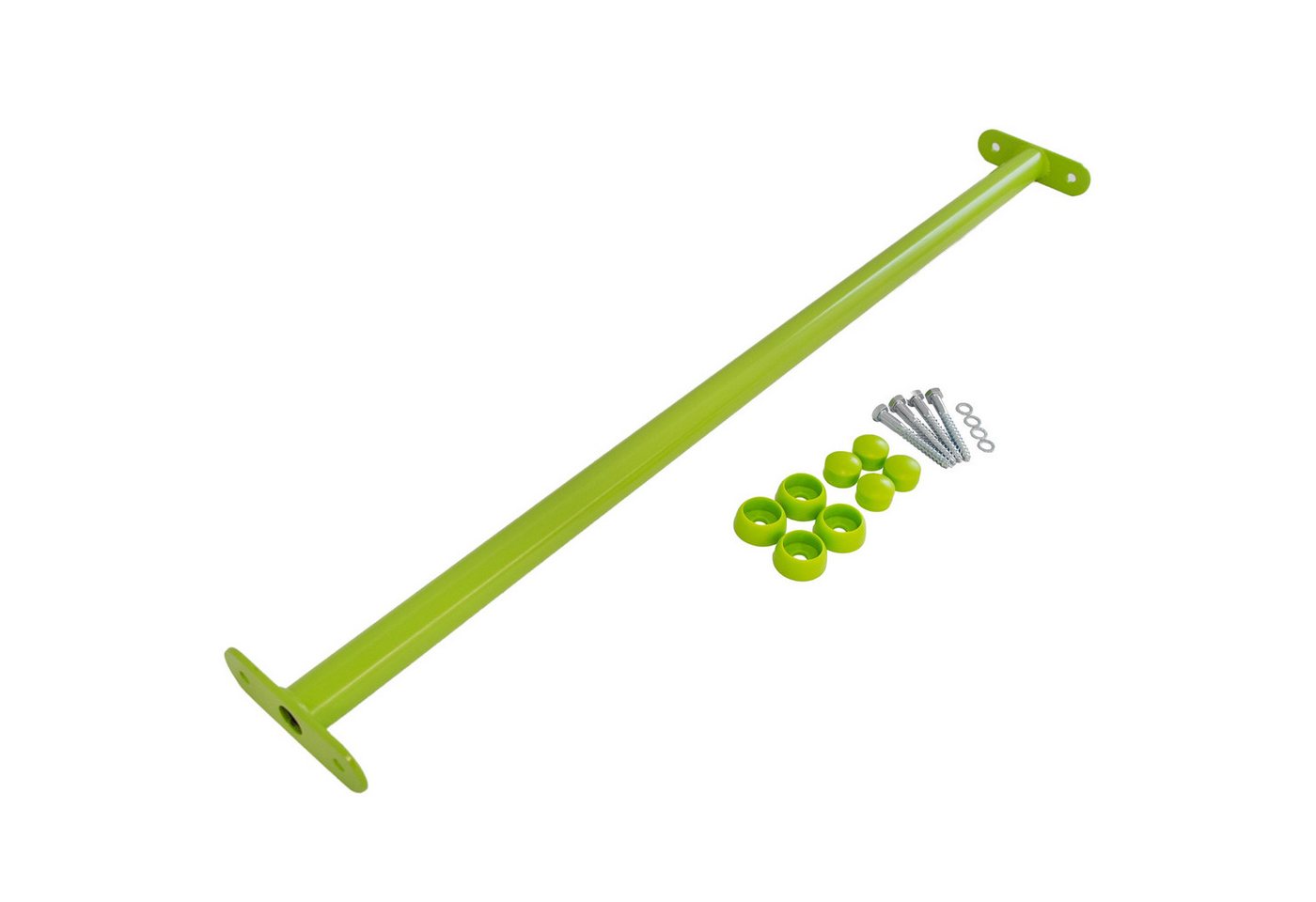 ROG-Gardenline Turnreck Reckstange Metall stabile Turnstange inklusive Montagematerial, (apfelgrün / lime, 90 cm) Bild 2
