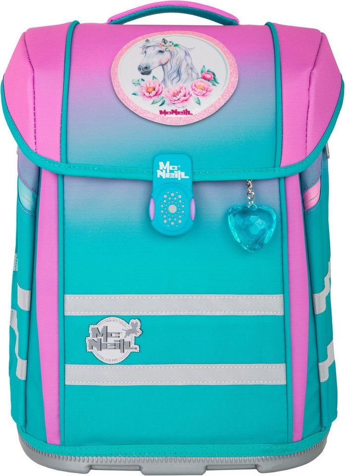 McNeill Schulranzen Perfecto, Blueberry (Set, 5-tlg), inkl. Federmäppchen, Turnbeutel, Schlamperrolle & Motivmagnet Bild 3