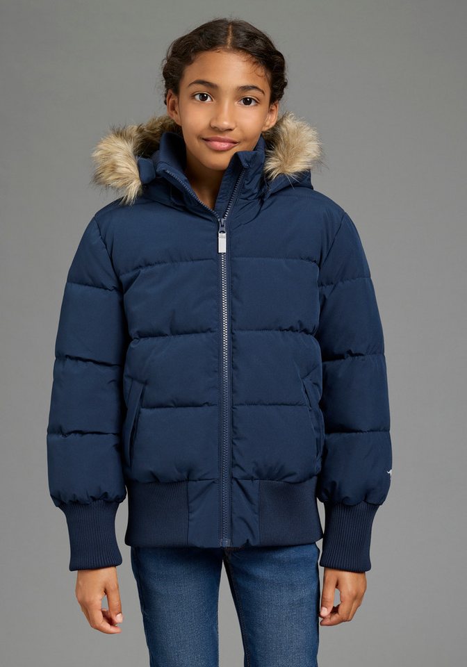 KangaROOS Outdoorjacke Winterjacke mit Fellkragen und reflektierenden KangaROOS Logo-Print Warme Jacke mit breitem Ripp-Bund, Kapuzenfütterung Bild 4