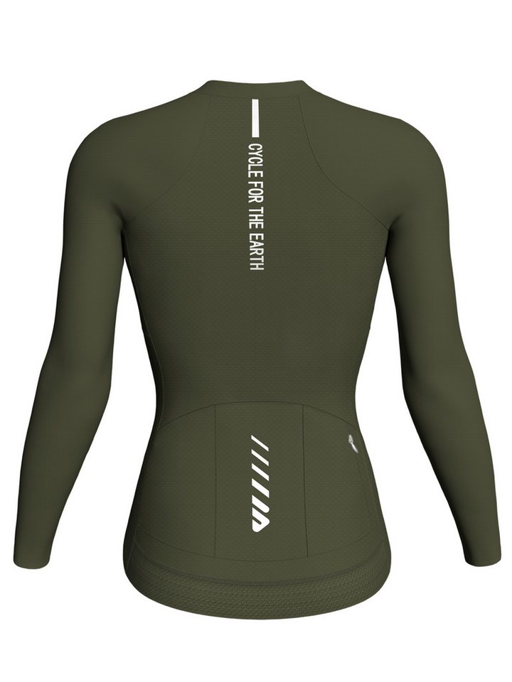 Wulibike Radtrikot Damen, Langarm Comfort-Fit, 4 Taschen & Reflektoren, Blaugrau (1-tlg) mit 3 Taschen Bild 4