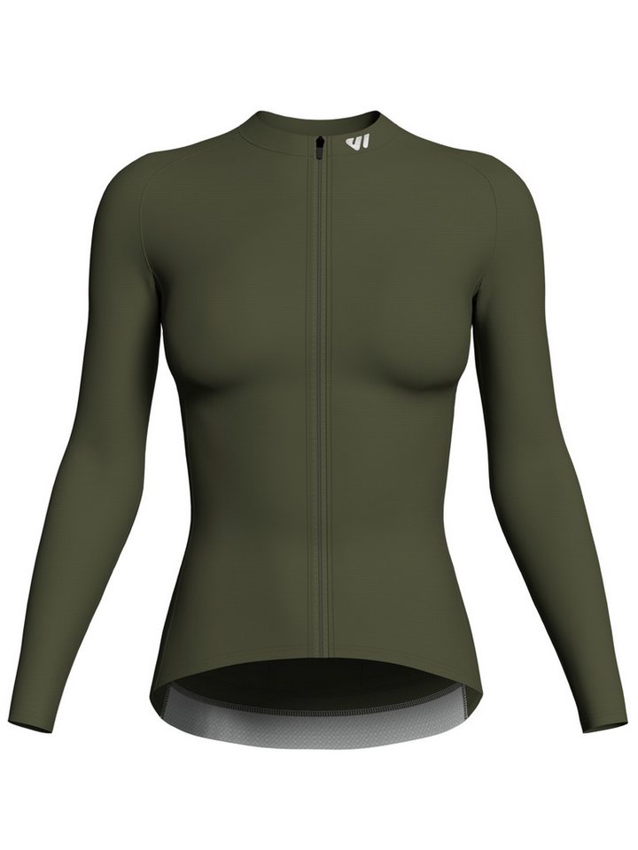 Wulibike Radtrikot Damen, Langarm Comfort-Fit, 4 Taschen & Reflektoren, Blaugrau (1-tlg) mit 3 Taschen Bild 5