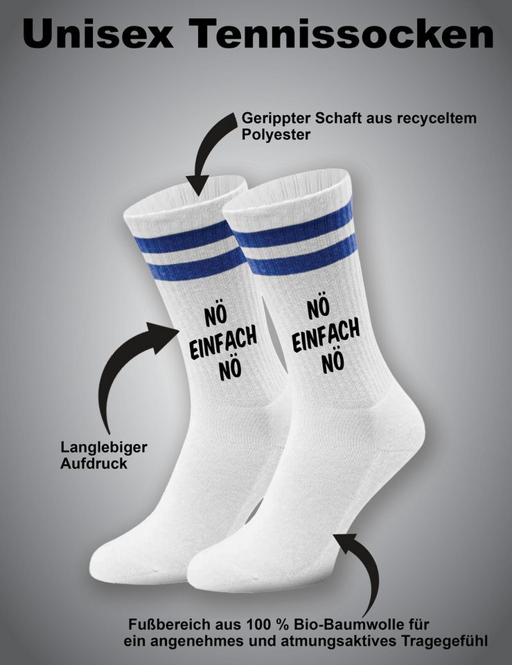 Youth Designz Tennissocken Unisex Socken "Nö Einfach Nö" Aufdruck lustig Geschenk Statement mit verstärkter Verse und Zehenbereich