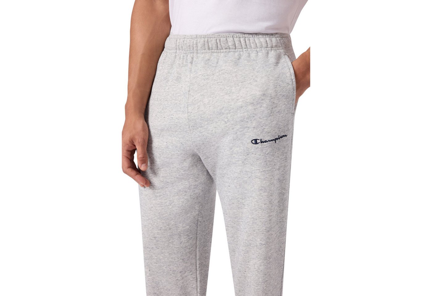 Champion Trainingshose Icons Herren Fleece-Hose mit geradem Saum Hellgrau