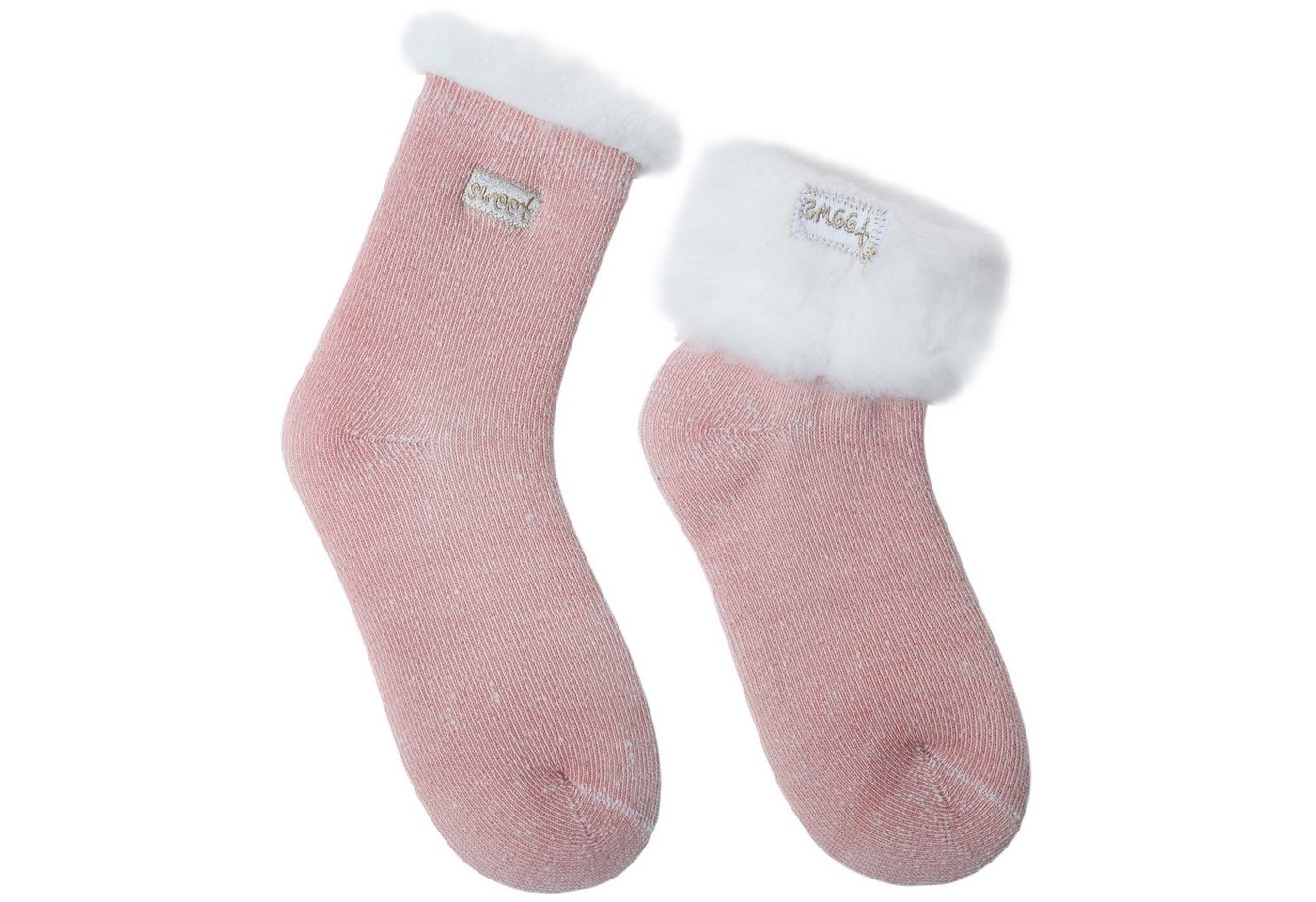 Coonoor Thermosocken Damen Thermosocken Kuschelsocken Winter Warme Dicke Süß Haussocken (2-Paar) Bild 3