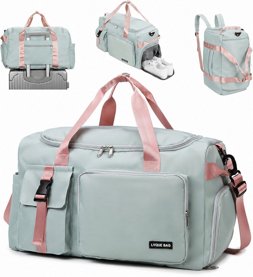 OYLCDI Reisetasche Sporttasche Rucksack 42L Reisetasche 50 × 30 × 29 cm (mit Schuhfach, Nassfach und Trolley-Halterung, Fitnesstasche,Große Umhängetasche), Oxford‑Stoff, für Fitness, Yoga, Kurzreisen Bild 3