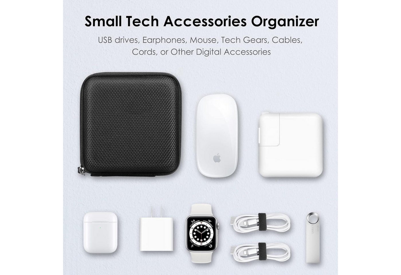 LuxusKollektion Taschenorganizer Hartschalen Tasche für MacBook Ladegerät und Zubehör Schwarz Bild 3