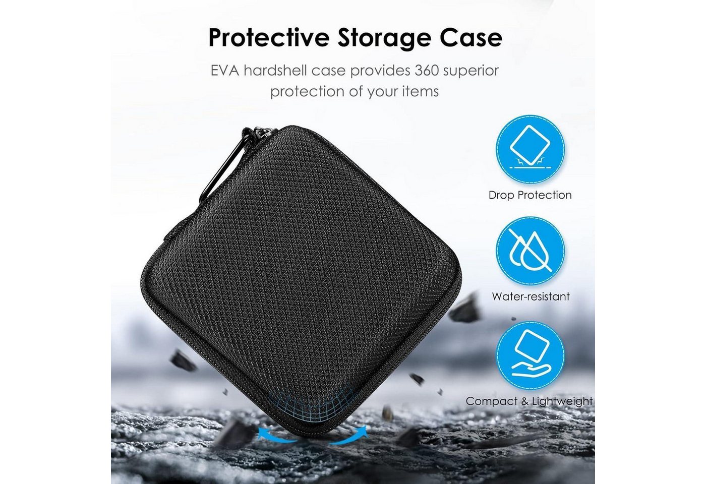 LuxusKollektion Taschenorganizer Hartschalen Tasche für MacBook Ladegerät und Zubehör Schwarz Bild 4