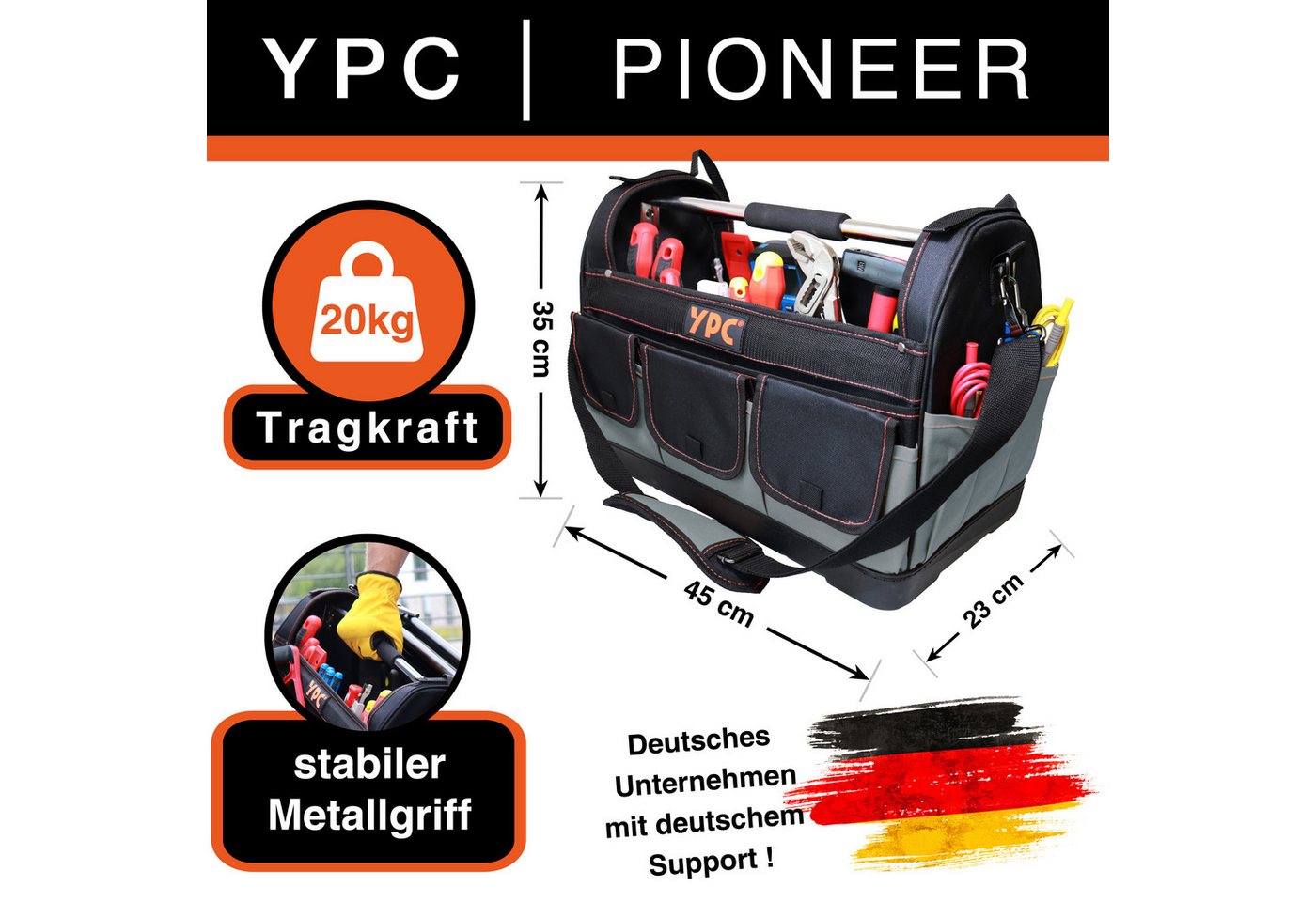 YPC Werkzeugtasche Pioneer Werkzeugkorb XXL, Werkzeugtasche, wasserdicht