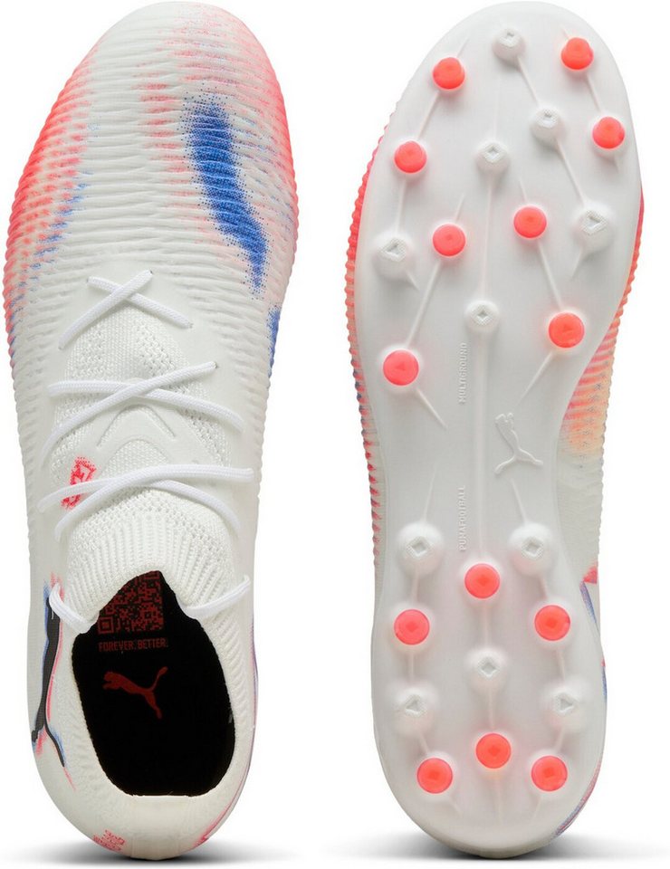 PUMA FUTURE 8 MATCH MG PUMA WHITE-PUMA BLACK-GLOWING RED Fußballschuh