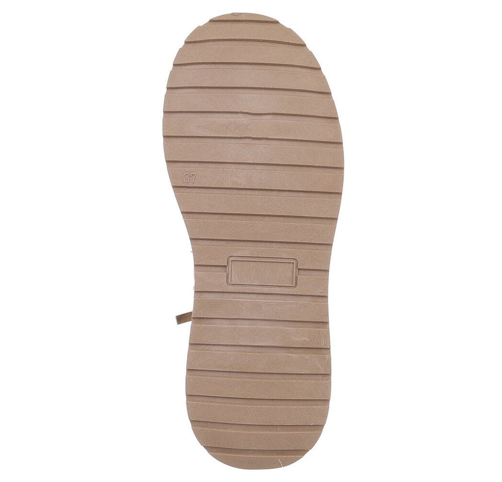 Ital-Design Modische Sneaker mit kuscheliger Fütterung für Damen Snowboots (90458025) Keilabsatz/Wedge Stiefeletten in Hellbraun Bild 4