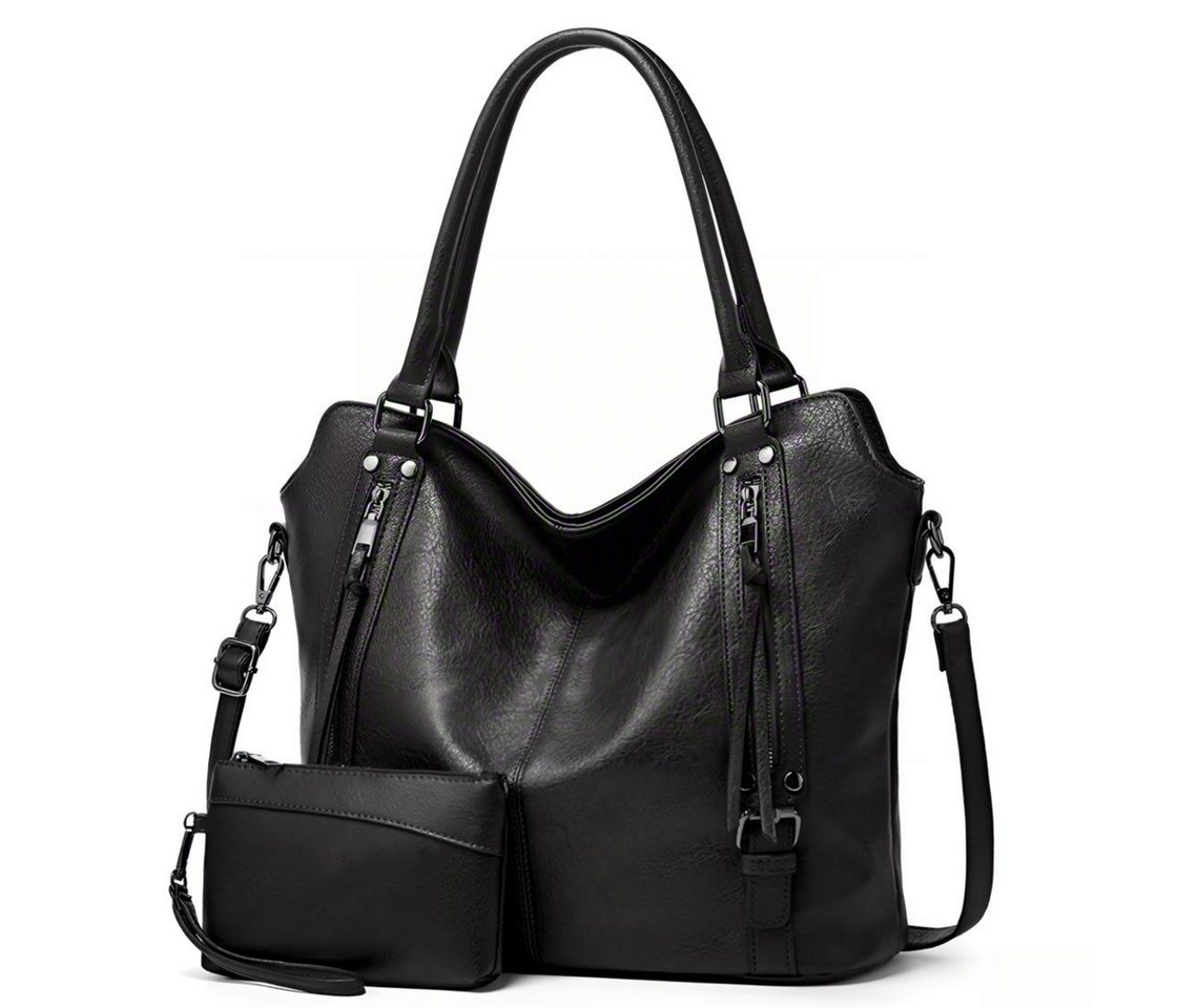 Toomoke Rucksack Damen Handtasche Groß Shopper mit Geldbörse, Elegante Schultertasche (Umhängetasche, Große Tasche mit vielen Fächern, 2-Tlg, Vegane Tasche für Alltag, Büro und Shopping), 44*16*32cm Bild 4