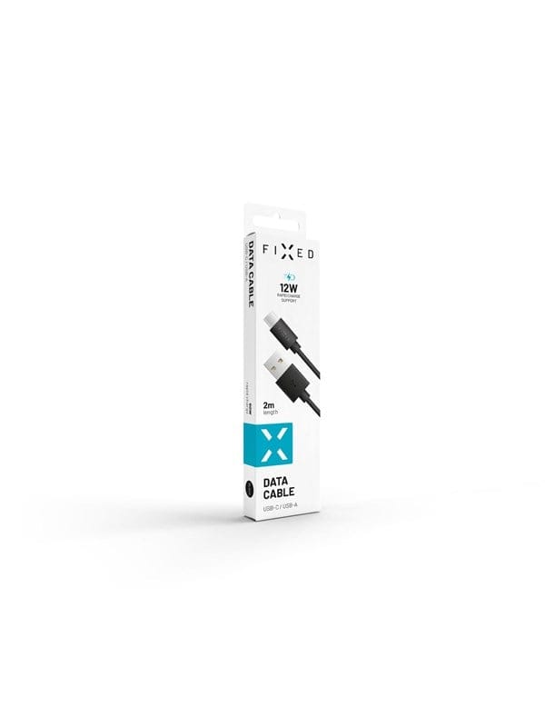 FIXED USB-A USB-C - 2m - Schwarz