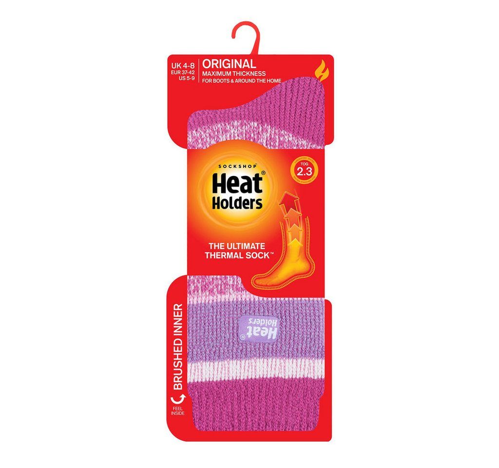 Heat Holders Thermosocken rosa / lila gestreift - Damen