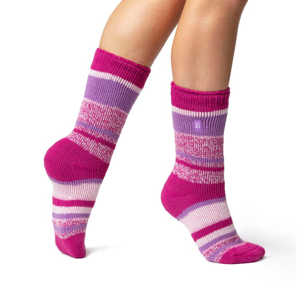 Heat Holders Thermosocken rosa / lila gestreift - Damen Bild 2