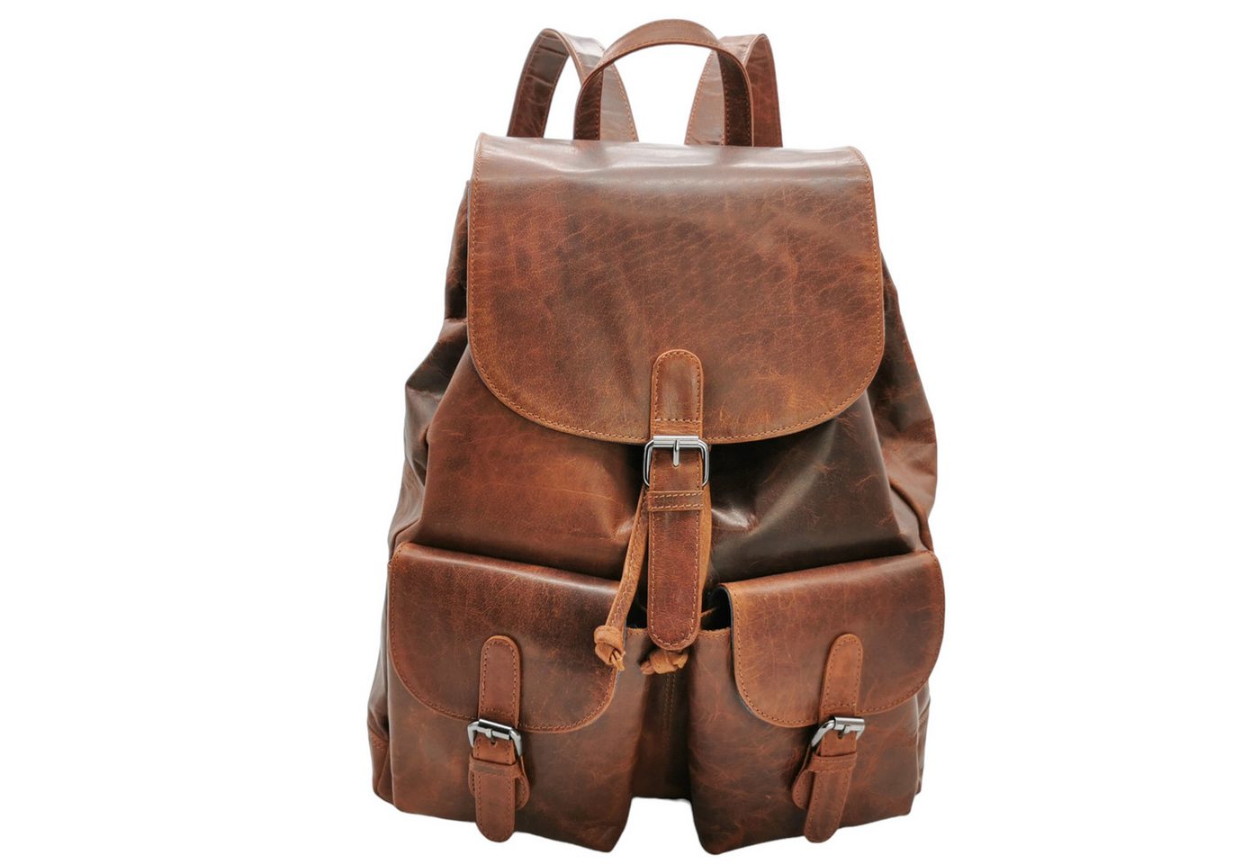 Ella Eisvogel Reiserucksack XXL Rucksack mit Überschlag, Büffel Pull-Up Vintage Leder, geölt & gewachst Bild 5