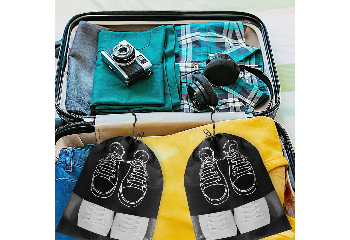 Coonoor Kofferorganizer 5/10 Stück Schuhbeutel Reise, Staubdicht Schuhtasche wasserdichte (10-tlg) Bild 5