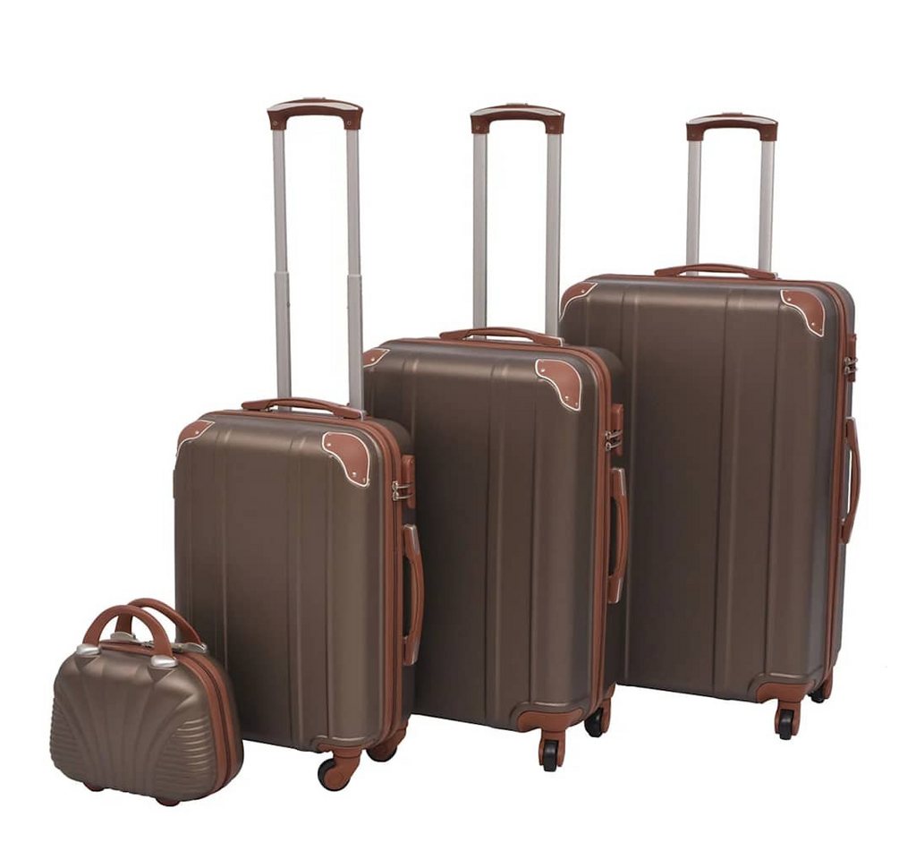 vidaXL Trolleyset Vierteiliges Hartschalen-Trolley-Set Kaffeebraun, (1 tlg) Bild 3