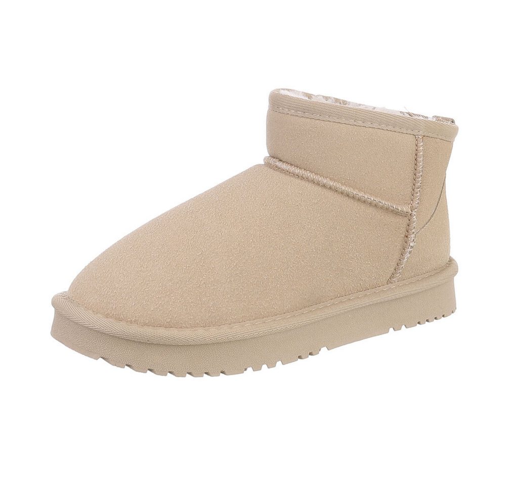 Ital-Design Damen Snowboots Freizeit Snowboots (87283902) Flach Flache Stiefeletten in Hellbraun