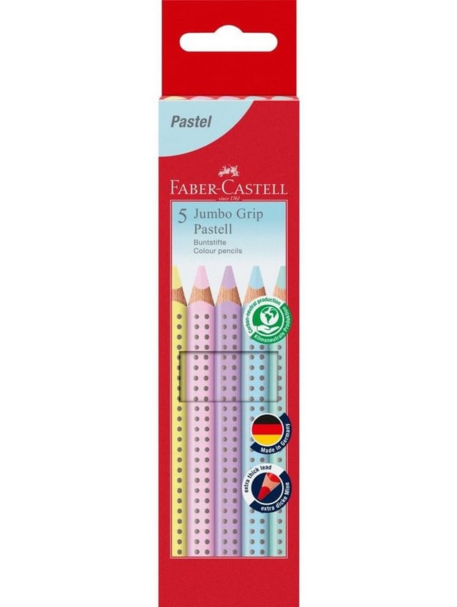 Faber-Castell Buntstift Jumbo Grip Pastell 5er-Etui