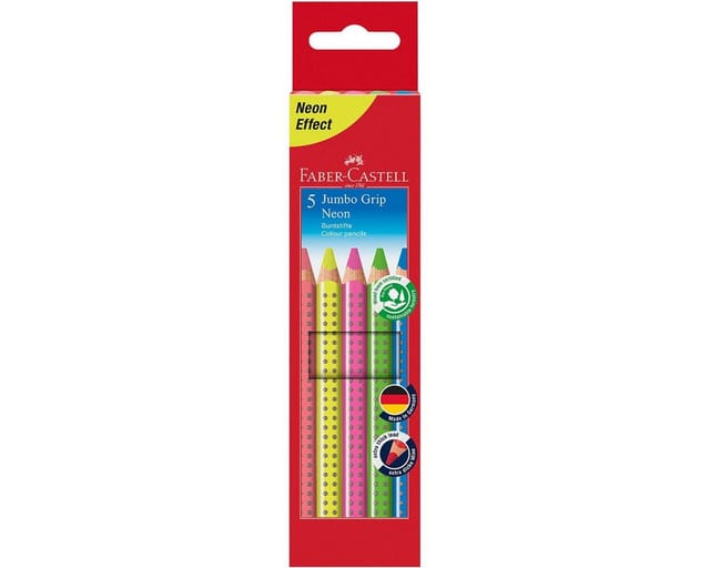 Faber-Castell Buntstift Jumbo Grip Neon 5er-Etui
