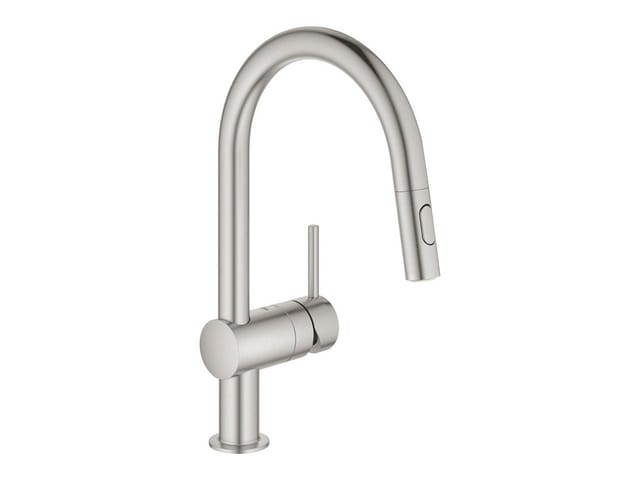 Grohe Minta Kitchen faucet with pull-out C-spout Supersteel