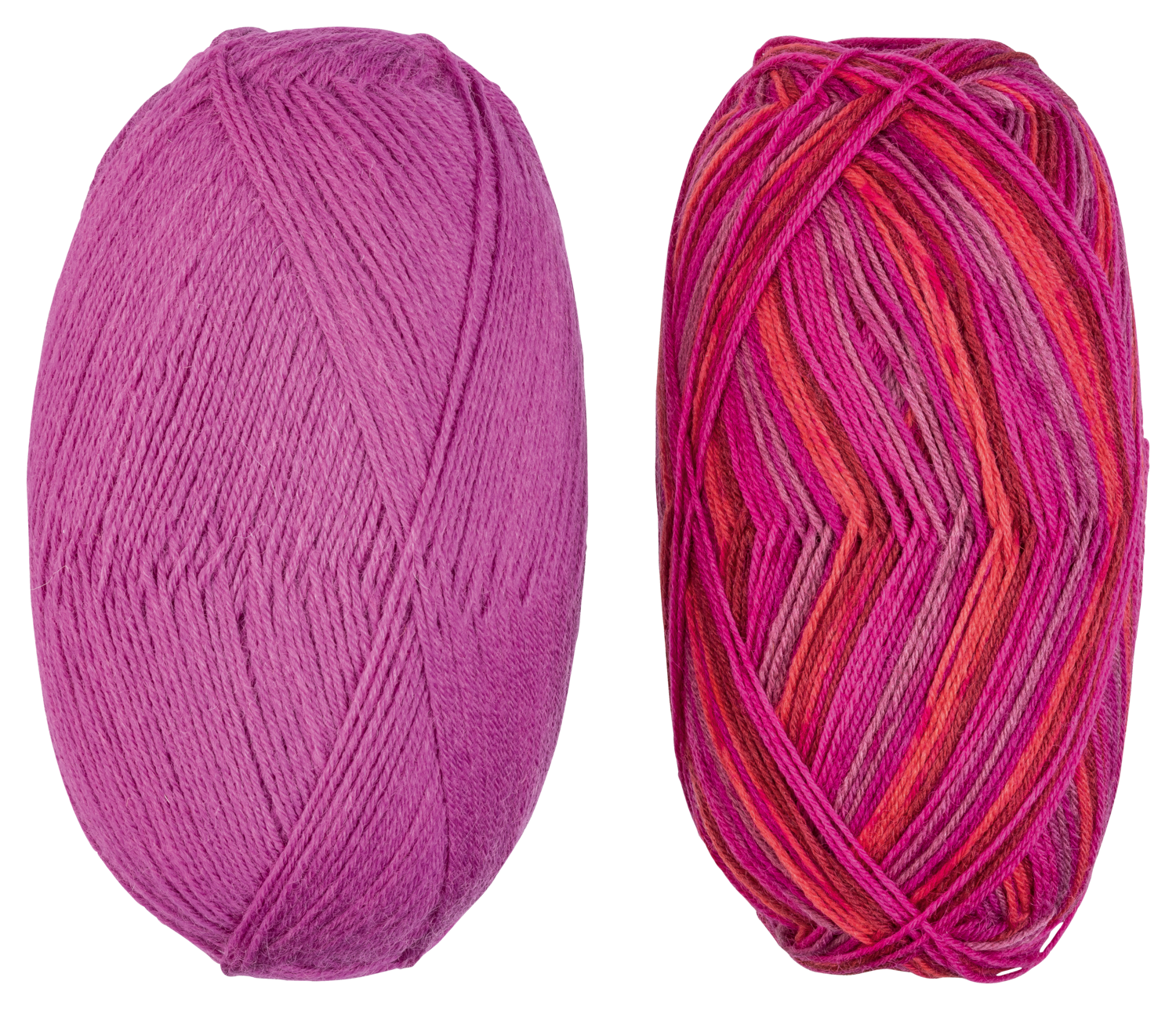CRELANDO® 4-fädige Sockenwolle „Anika“ / 6-fädige Sockenwolle „Verena"" / Flausch-Sockengarn „Celina“ (Anika/pink/rosa)