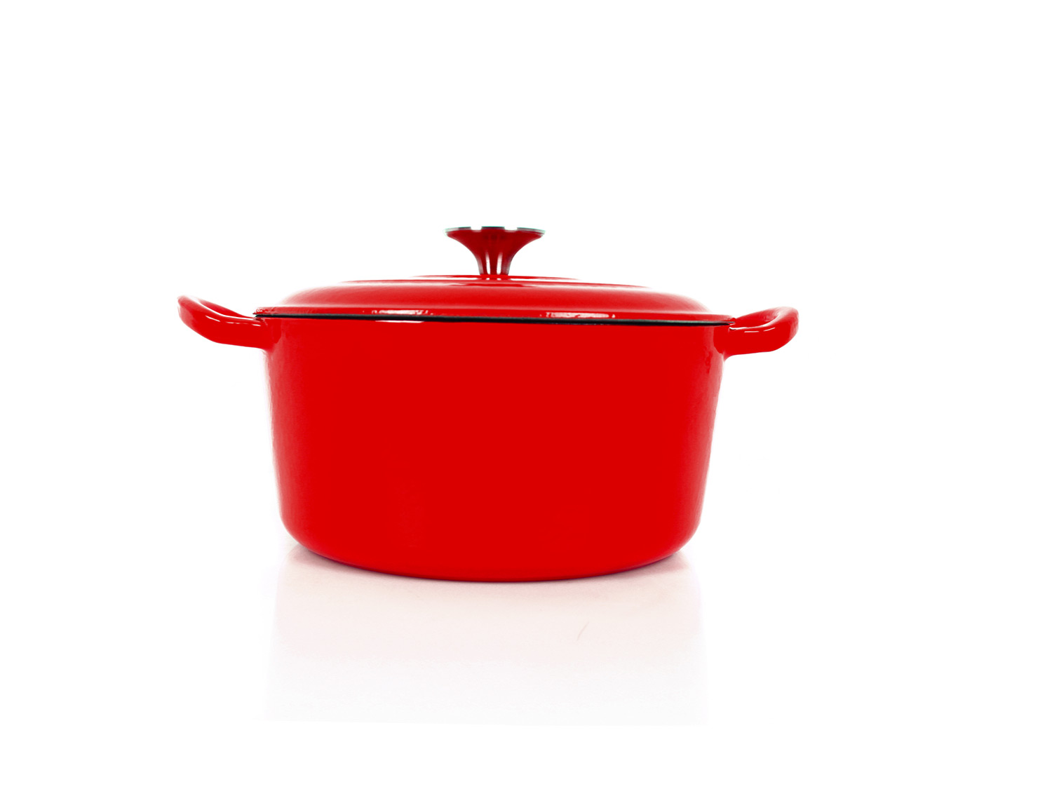 ECHTWERK Gusseisen Koch‐ Schmortopf mit Deckel (Rot) Bild 2