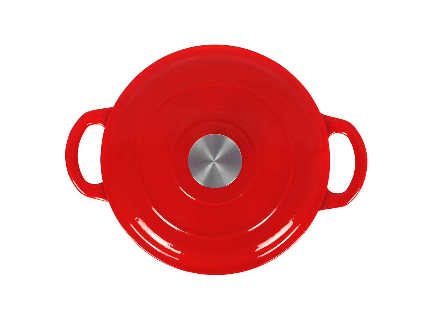ECHTWERK Gusseisen Koch‐ Schmortopf mit Deckel (Rot) Bild 3