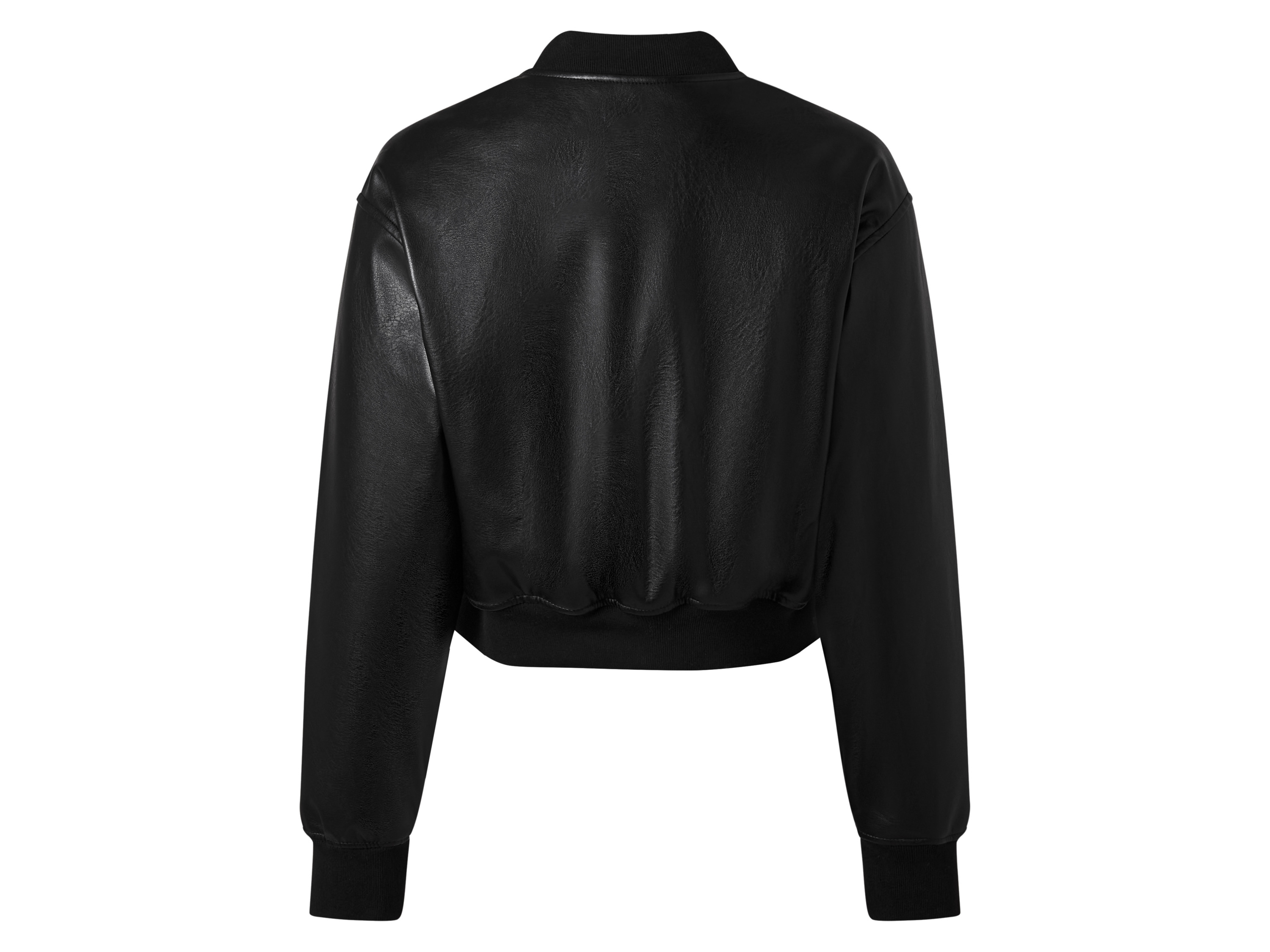 ESMARA® Damen Bikerjacke / Bomberjacke, in modischer Lederoptik (schwarz/Struktur, 34) Bild 3