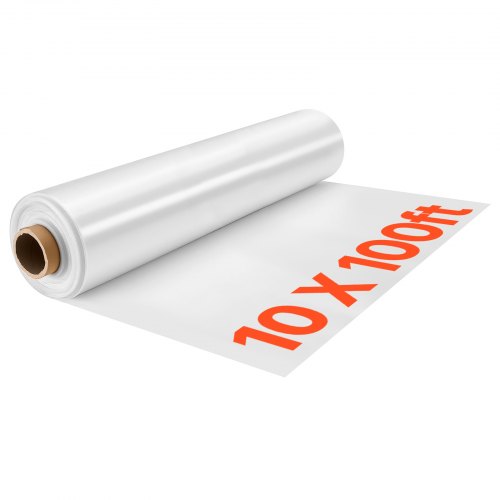 VEVOR Gewächshausfolie 3x30,5 m Polyethylenfolie 0,143–0,152 mm Tunnelfolie, für Landwirtschaft Gartenbau & Freilandpflanzen, Wasser- Sonnen- Frost- Wind- & Staubbeständig, Lichtdurchlässig, Meterware